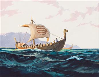 JAMES B. SETTLES (1902-1957) Viking boat.                                                                                                        